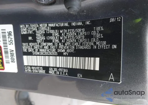 2013 Toyota Sienna Se 8 Passenger from USA, damaged, VIN 5TDXK3DC2DS282935